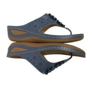 Ecetana Sandals Women US 10 Wedge Shoes Slip On Summer Comfortable EUR 42 Blue